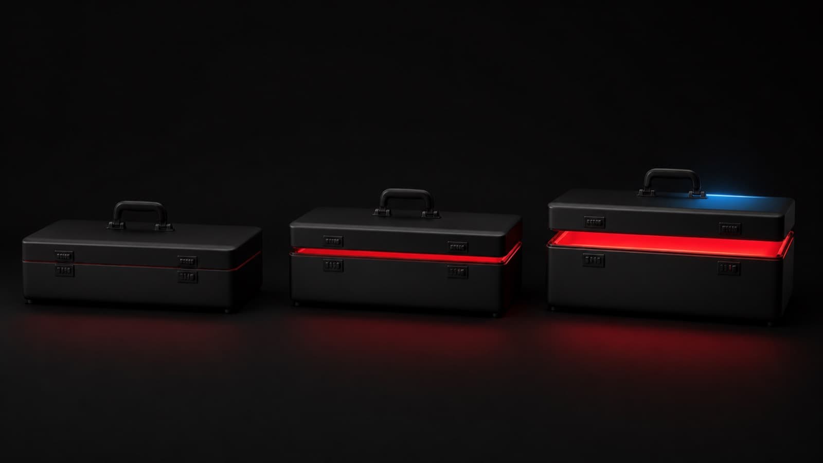 Three attache cases opened side by side, one plan for every stage of growth