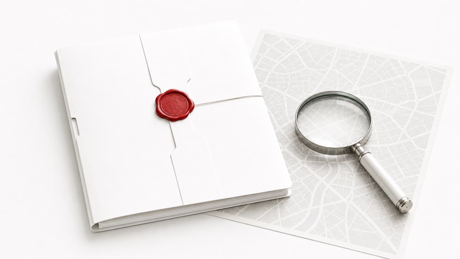 A sealed case dossier and magnifier over a city map, the onboarding plan for your escape room account